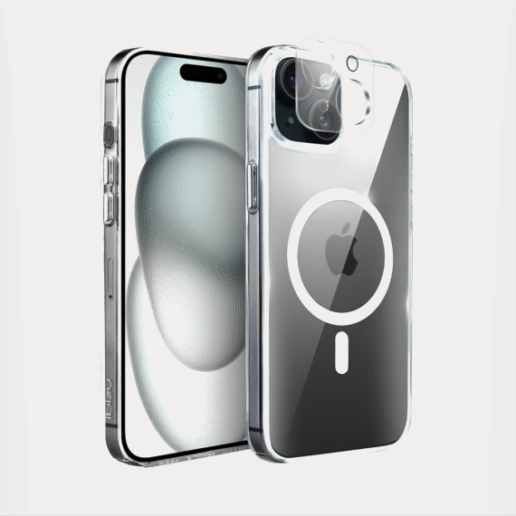 Etui do iPhone 15 Clear Case MagSafe ze szklanym tyłem oraz ochroną aparatu (7)