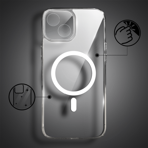 Etui do iPhone 15 Clear Case MagSafe ze szklanym tyłem oraz ochroną aparatu (9)