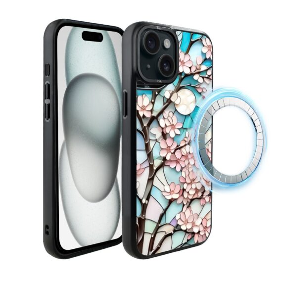 Etui do iPhone 15 IBIZU DropGuard Matt z MagSafe, Barwy Szkła, Księżycowa Wiśnia (4)