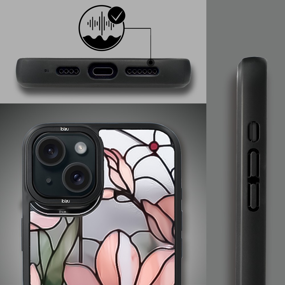 Etui do iPhone 15 IBIZU DropGuard Matt z MagSafe, Barwy Szkła, Różowa magnolia (1)