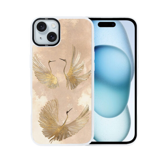 Etui-do-iPhone-15-IBIZU-DropGuard-Matt-z-MagSafe-Boho-Złote-żurawie (1)