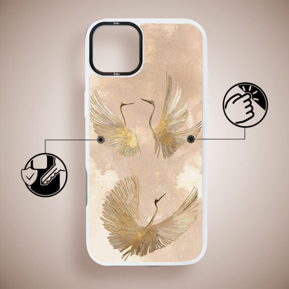 Etui-do-iPhone-15-IBIZU-DropGuard-Matt-z-MagSafe-Boho-Złote-żurawie (2)
