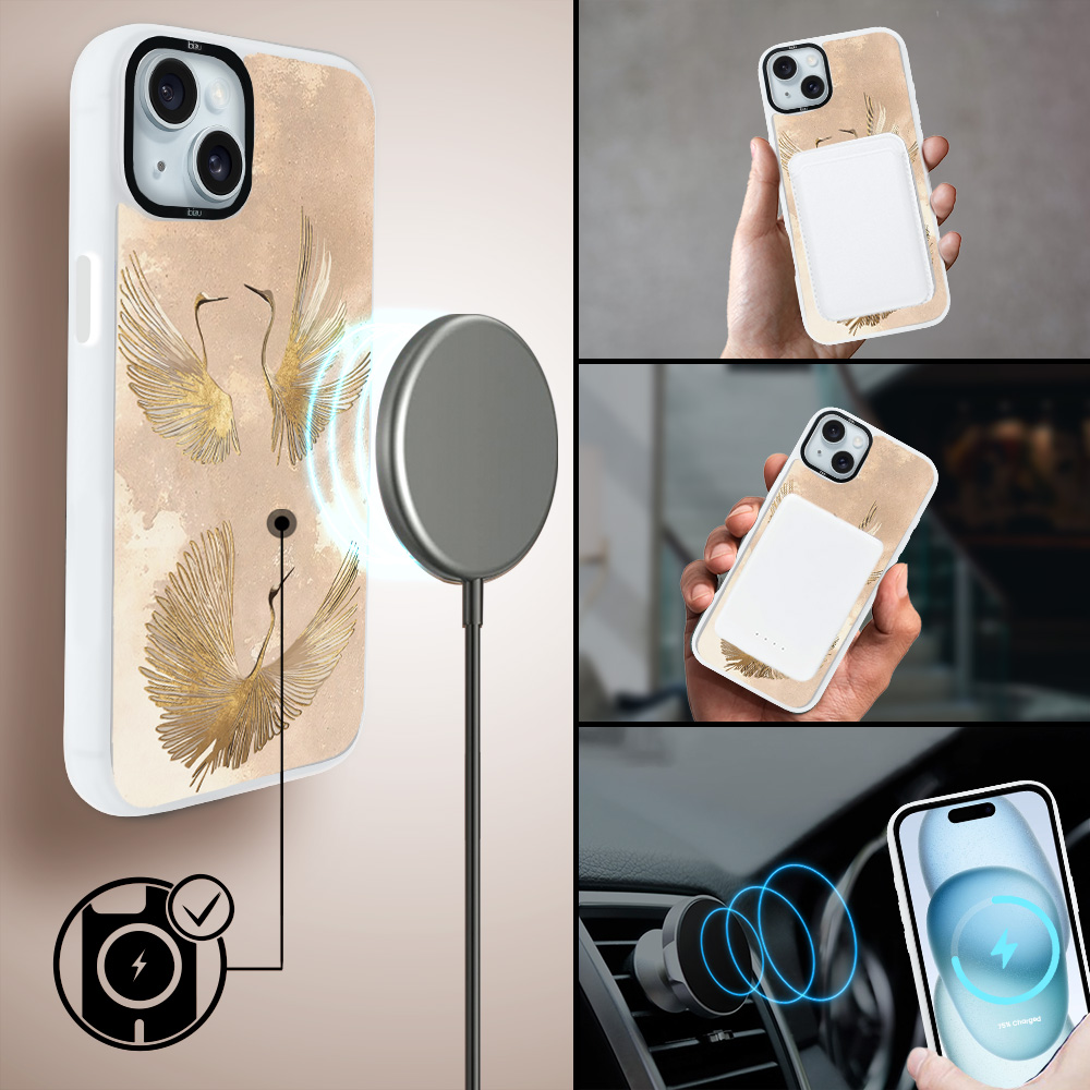 Etui-do-iPhone-15-IBIZU-DropGuard-Matt-z-MagSafe-Boho-Złote-żurawie (8)