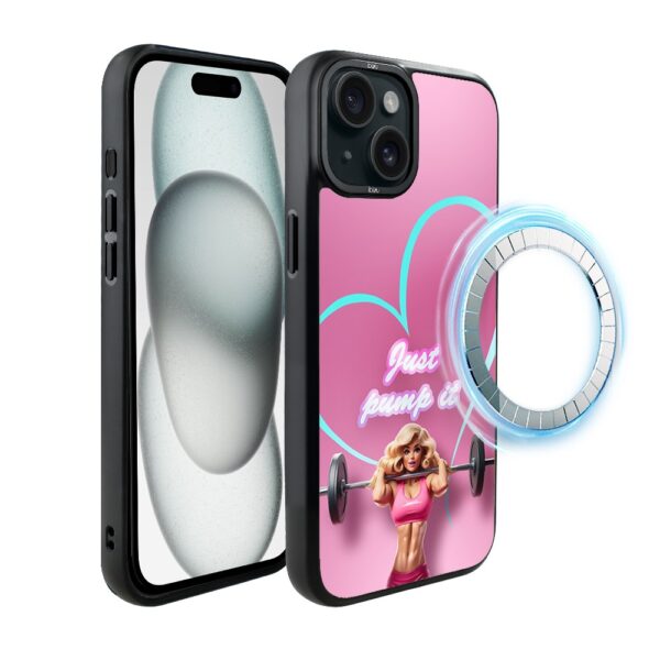 Etui do iPhone 15 IBIZU DropGuard Matt z MagSafe, #Move, Pump it love