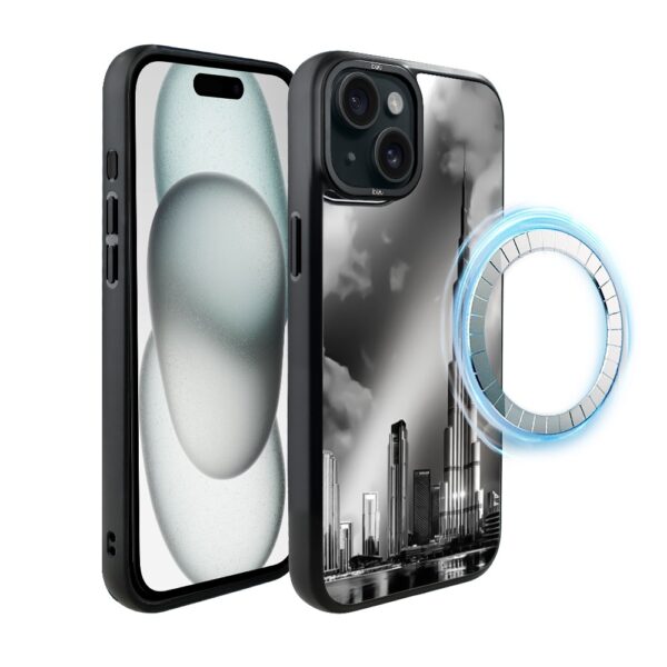 Etui do iPhone 15 IBIZU DropGuard Matt z MagSafe, Noir City, Burj Khalifa