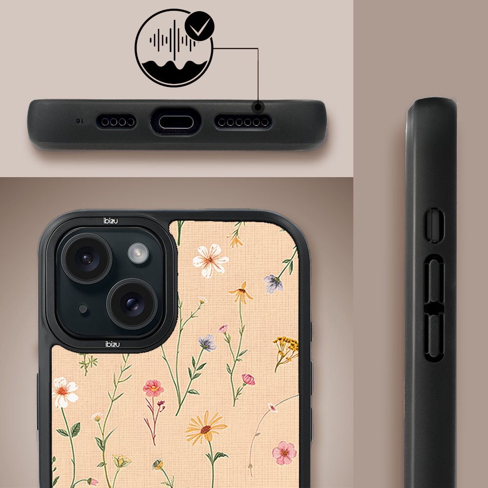 Etui do iPhone 15 IBIZU DropGuard Matt z MagSafe, Pastel Bloom, Kolorowa łąka (1)