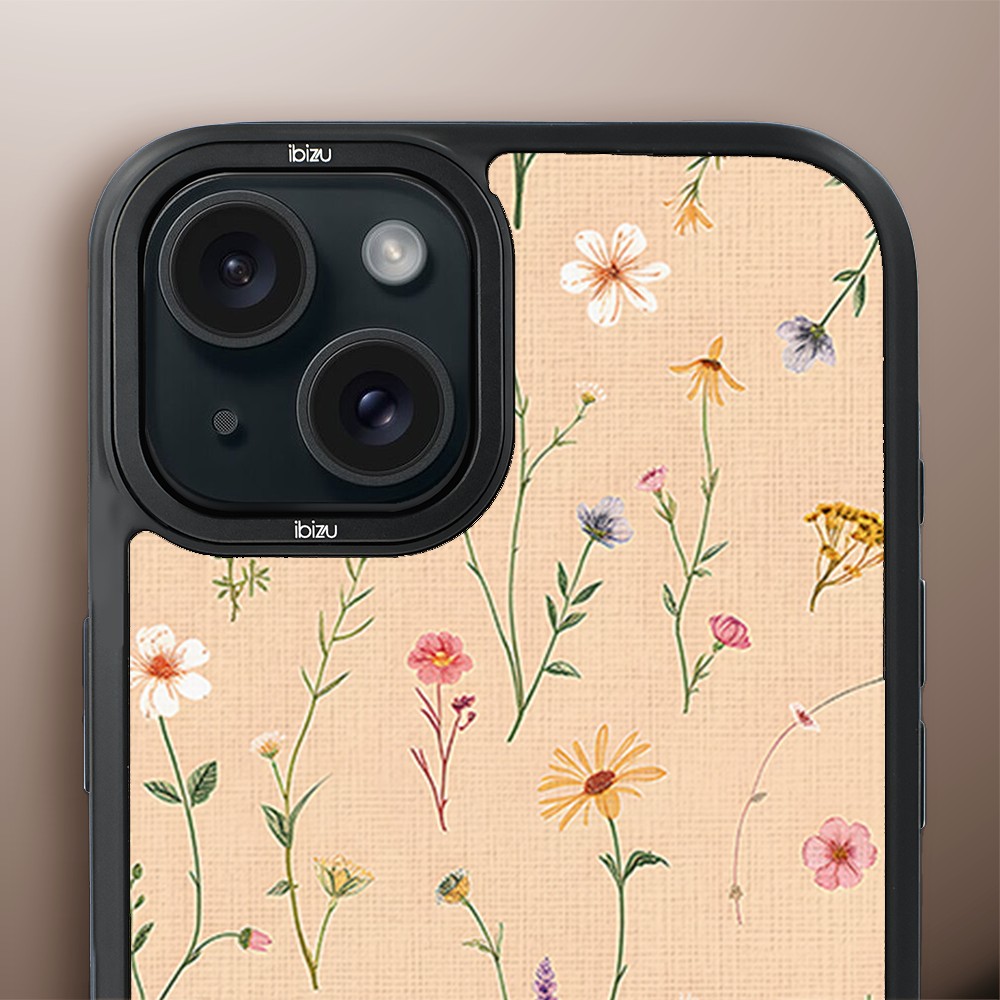 Etui do iPhone 15 IBIZU DropGuard Matt z MagSafe, Pastel Bloom, Kolorowa łąka (2)