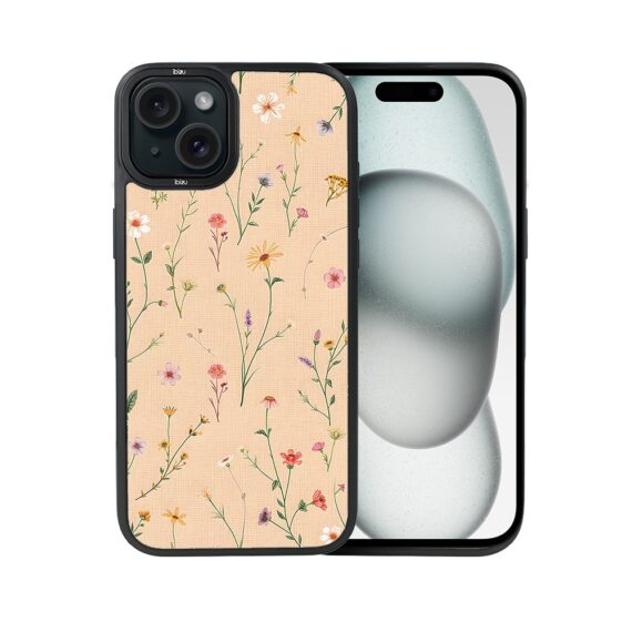 Etui do iPhone 15 IBIZU DropGuard Matt z MagSafe, Pastel Bloom, Kolorowa łąka (5)