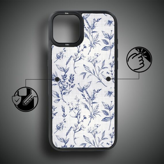 Etui do iPhone 15 IBIZU DropGuard Matt z MagSafe, Pastel Bloom, Lazurowe szepty (5)