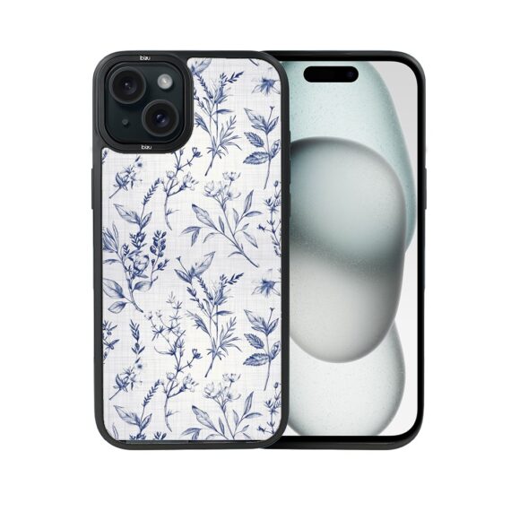 Etui do iPhone 15 IBIZU DropGuard Matt z MagSafe, Pastel Bloom, Lazurowe szepty (6)
