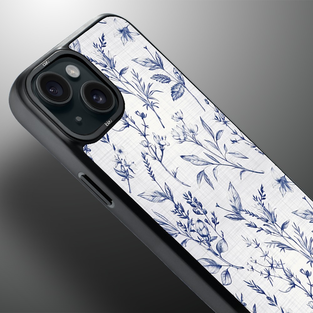 Etui do iPhone 15 IBIZU DropGuard Matt z MagSafe, Pastel Bloom, Lazurowe szepty (8)