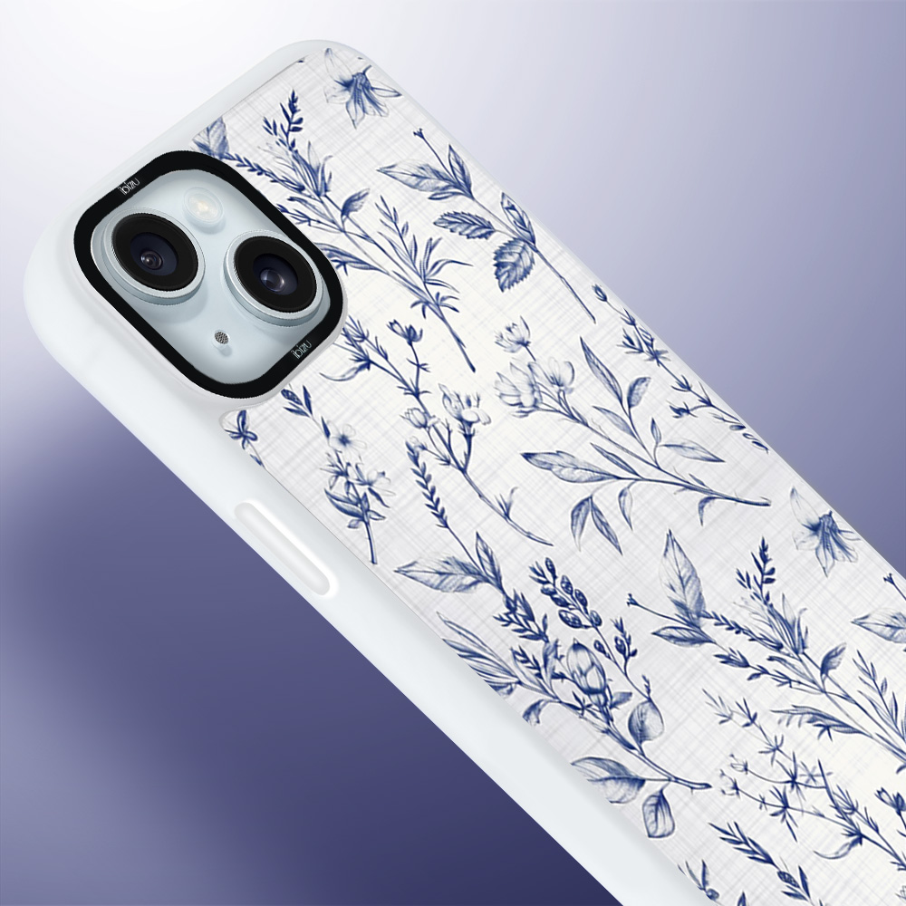 Etui-do-iPhone-15-IBIZU-DropGuard-Matt-z-MagSafe-Pastel-Bloom-Lazurowe-szepty-white (2)