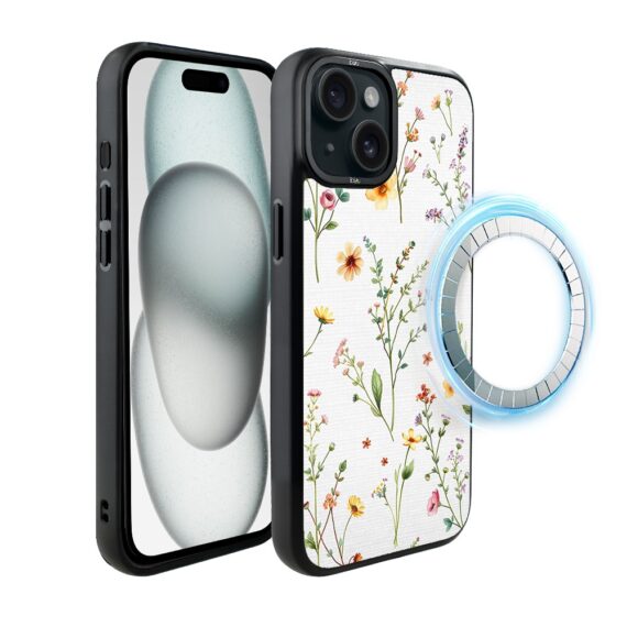 Etui do iPhone 15 IBIZU DropGuard Matt z MagSafe, Pastel Bloom, Letni bukiet (3)