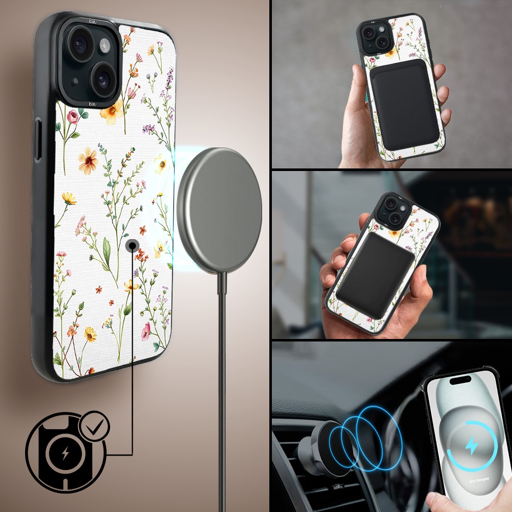 Etui do iPhone 15 IBIZU DropGuard Matt z MagSafe, Pastel Bloom, Letni bukiet (6)