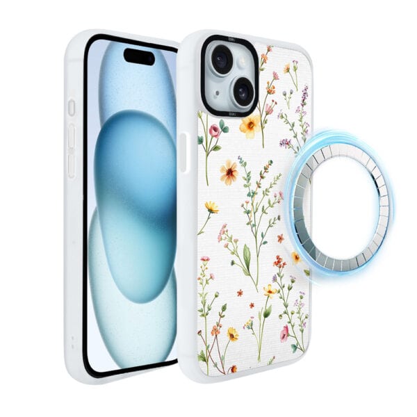 Etui do iPhone 15 Plus IBIZU DropGuard Matt z MagSafe, Pastel Bloom, Letni bukiet