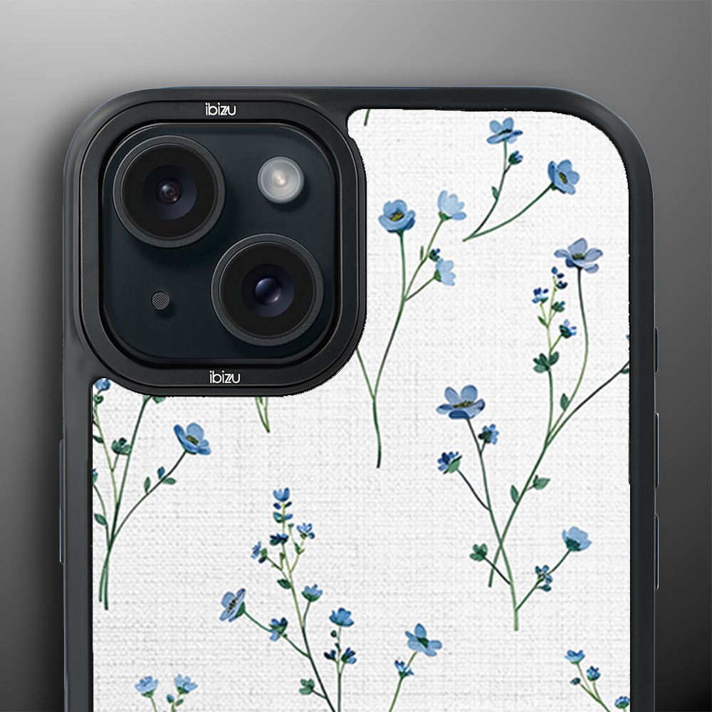 Etui do iPhone 15 IBIZU DropGuard Matt z MagSafe, Pastel Bloom, Niebieski sen (1)
