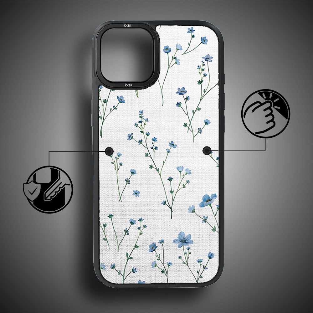 Etui do iPhone 15 IBIZU DropGuard Matt z MagSafe, Pastel Bloom, Niebieski sen (3)