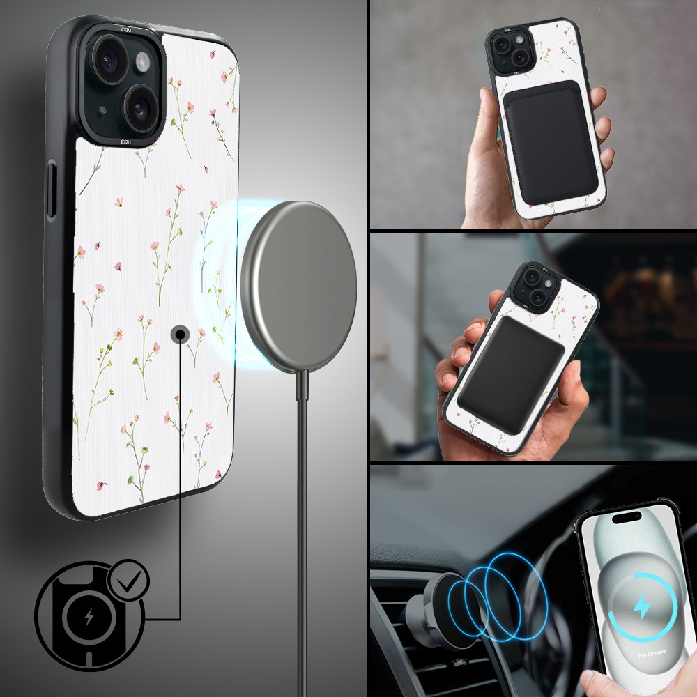 Etui do iPhone 15 IBIZU DropGuard Matt z MagSafe, Pastel Bloom, Polna fantazja (6)