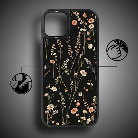 Etui do iPhone 15 IBIZU DropGuard Matt z MagSafe, Pastel Bloom, Północny ogród (3)