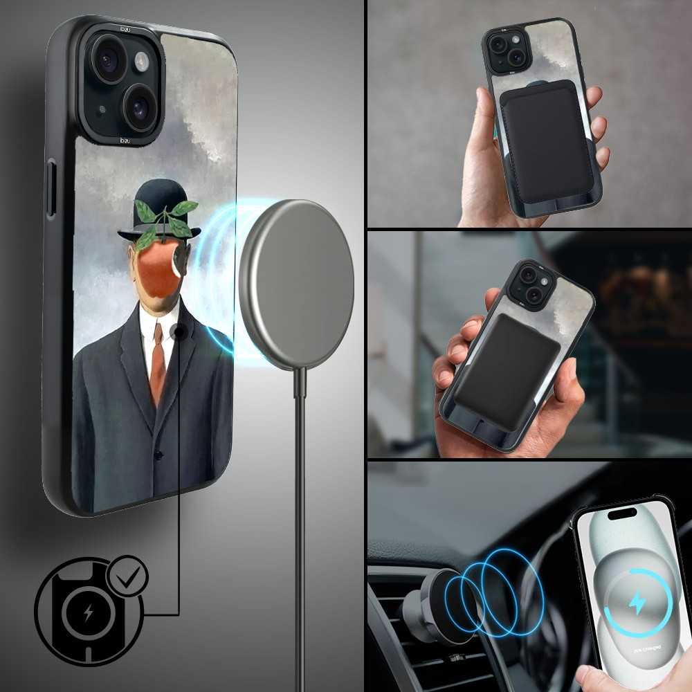 Etui-do-iPhone-15-IBIZU-DropGuard-Matt-z-MagSafe-Rene-Magritte-syn-człowieczy (1)