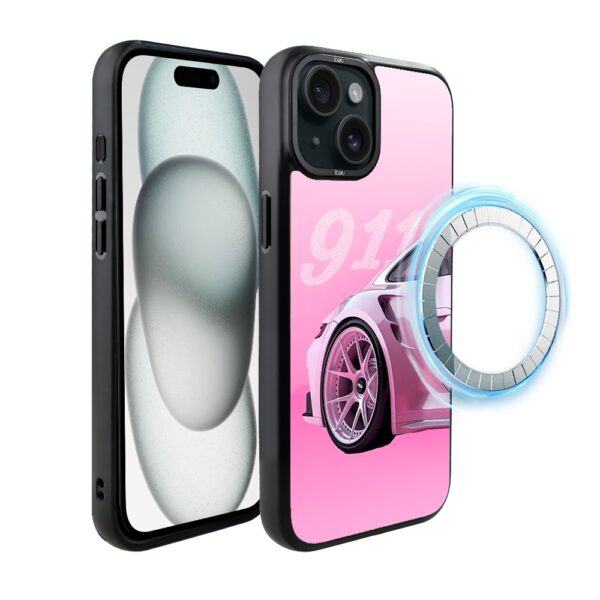 Etui do iPhone 15 IBIZU DropGuard Matt z MagSafe, TechDrive, 911 różowe