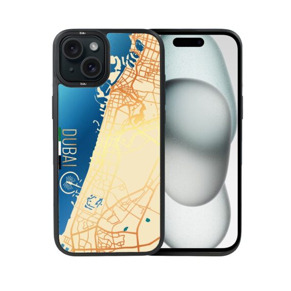 Etui do iPhone 15 Plus IBIZU DropGuard Matt z MagSafe, Mapy Świata, Dubai (2)