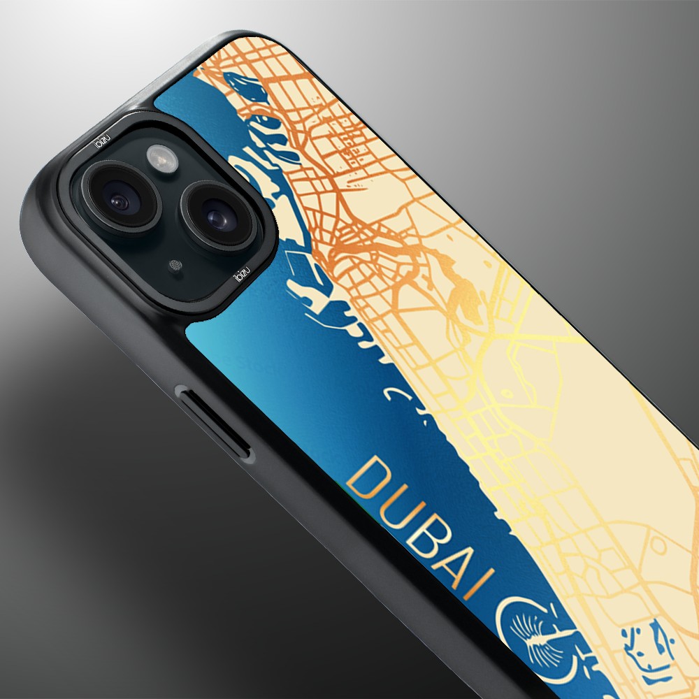 Etui do iPhone 15 Plus IBIZU DropGuard Matt z MagSafe, Mapy Świata, Dubai (4)