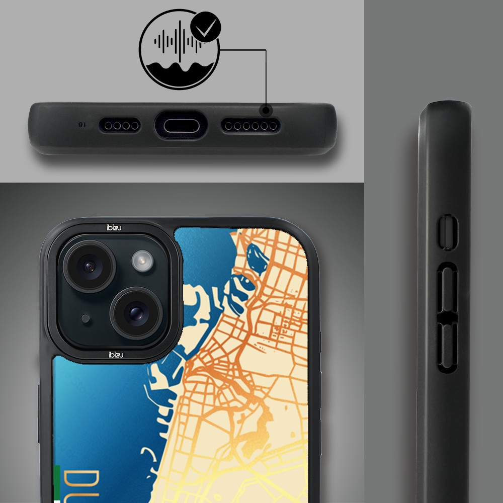 Etui do iPhone 15 Plus IBIZU DropGuard Matt z MagSafe, Mapy Świata, Dubai (6)