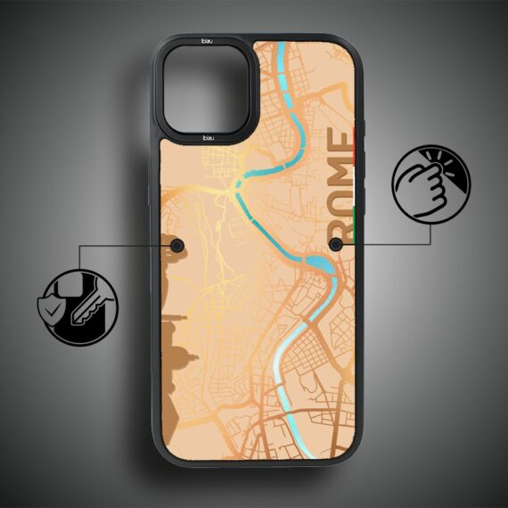 Etui do iPhone 15 Plus IBIZU DropGuard Matt z MagSafe, Mapy Świata, Rome (8)