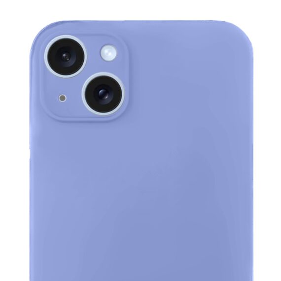 Etui do iPhone 15 Plus silikonowe z mikrofibrą soft touch z osłoną na aparat, fioletowe liliowe (3)