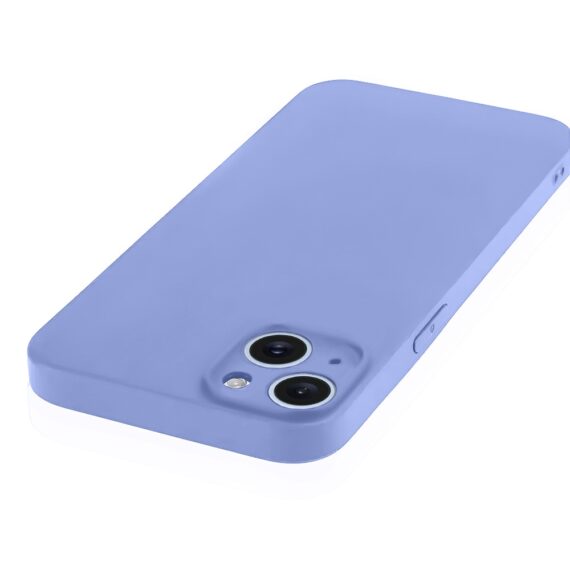 Etui do iPhone 15 Plus silikonowe z mikrofibrą soft touch z osłoną na aparat, fioletowe liliowe (4)