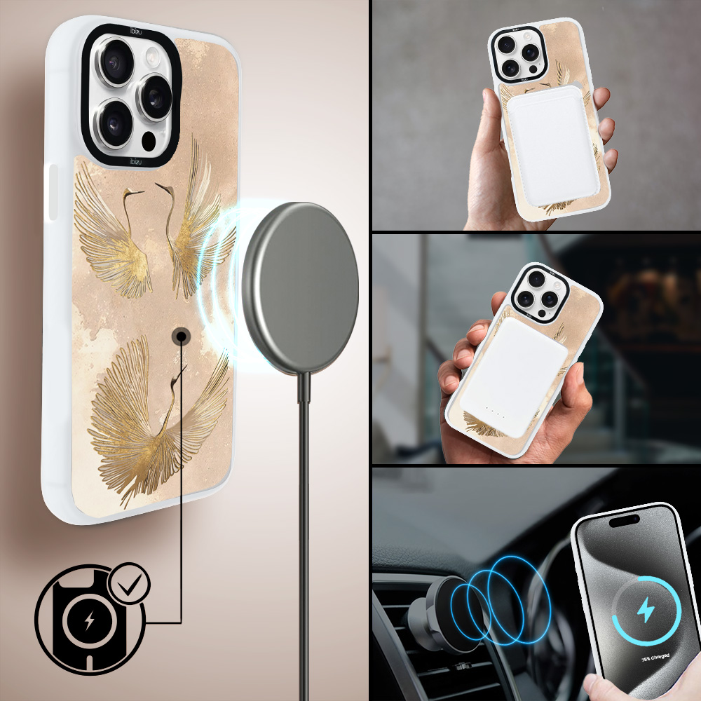 Etui-do-iPhone-15-Pro-IBIZU-DropGuard-Matt-z-MagSafe-Boho-Złote-żurawie (6)