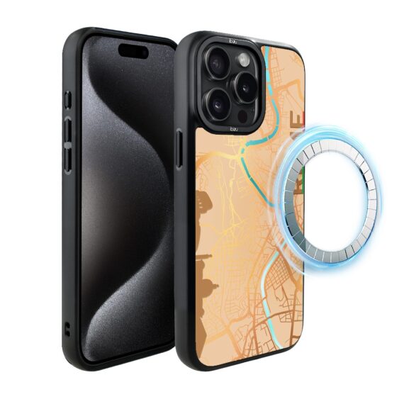 Etui do iPhone 15 Pro IBIZU DropGuard Matt z MagSafe, Mapy Świata, Rome (7)