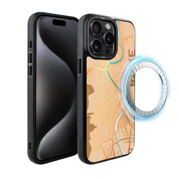 Etui do iPhone 15 Pro IBIZU DropGuard Matt z MagSafe, Mapy Świata, Rome