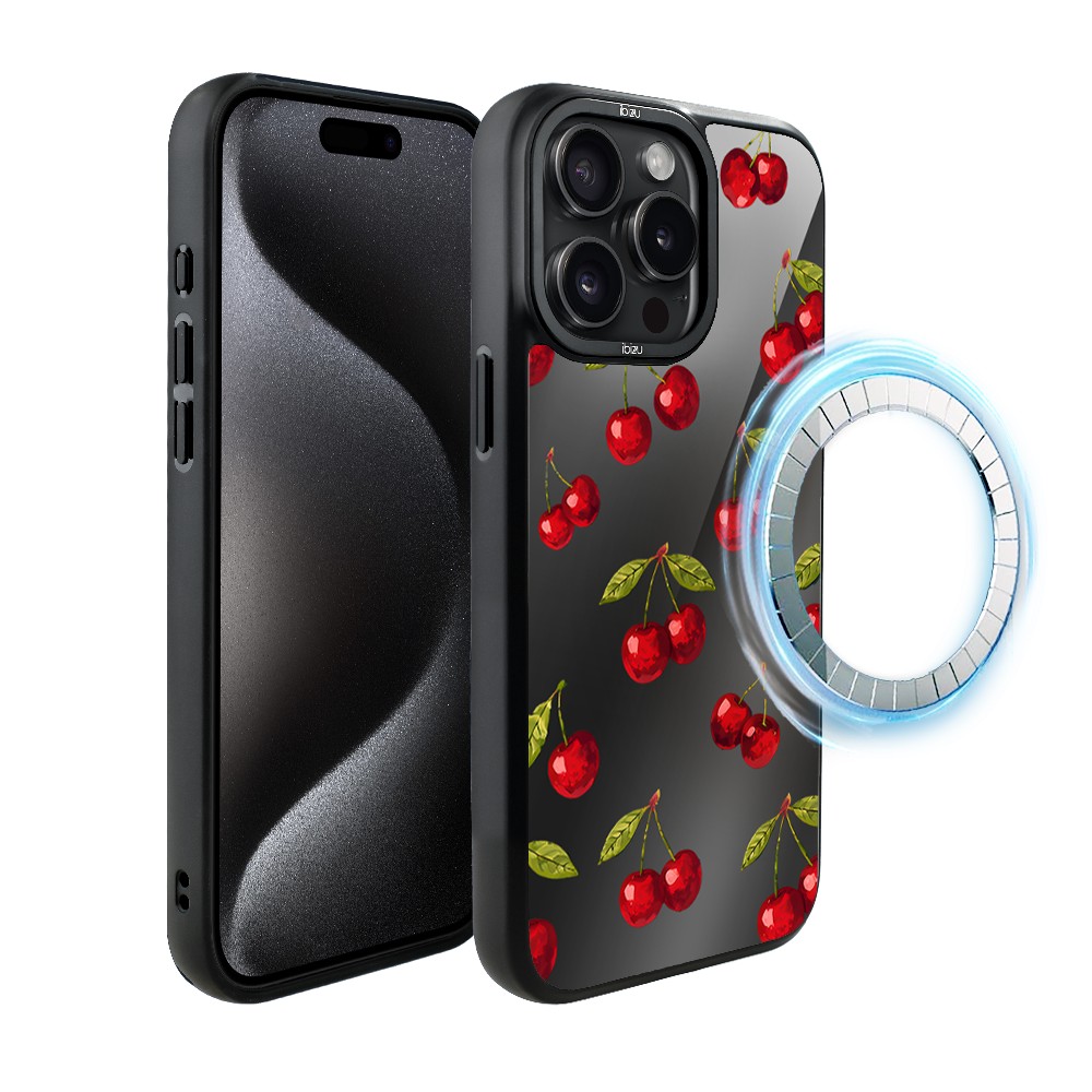 Etui do iPhone 15 Pro IBIZU DropGuard Matt z MagSafe, Midnight, Wiśniowa noc