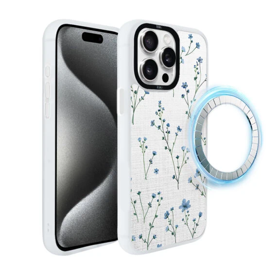 Etui-do-iPhone-15-Pro-IBIZU-DropGuard-Matt-z-MagSafe-Pastel-Bloom-Niebieski-sen-biale-3