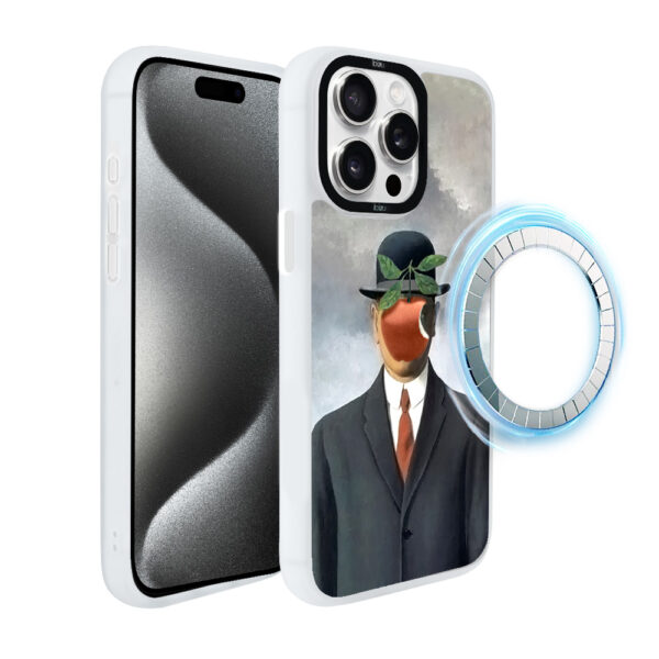 Etui do iPhone 15 Pro Max IBIZU DropGuard Matt z MagSafe, Rene Magritte, syn człowieczy