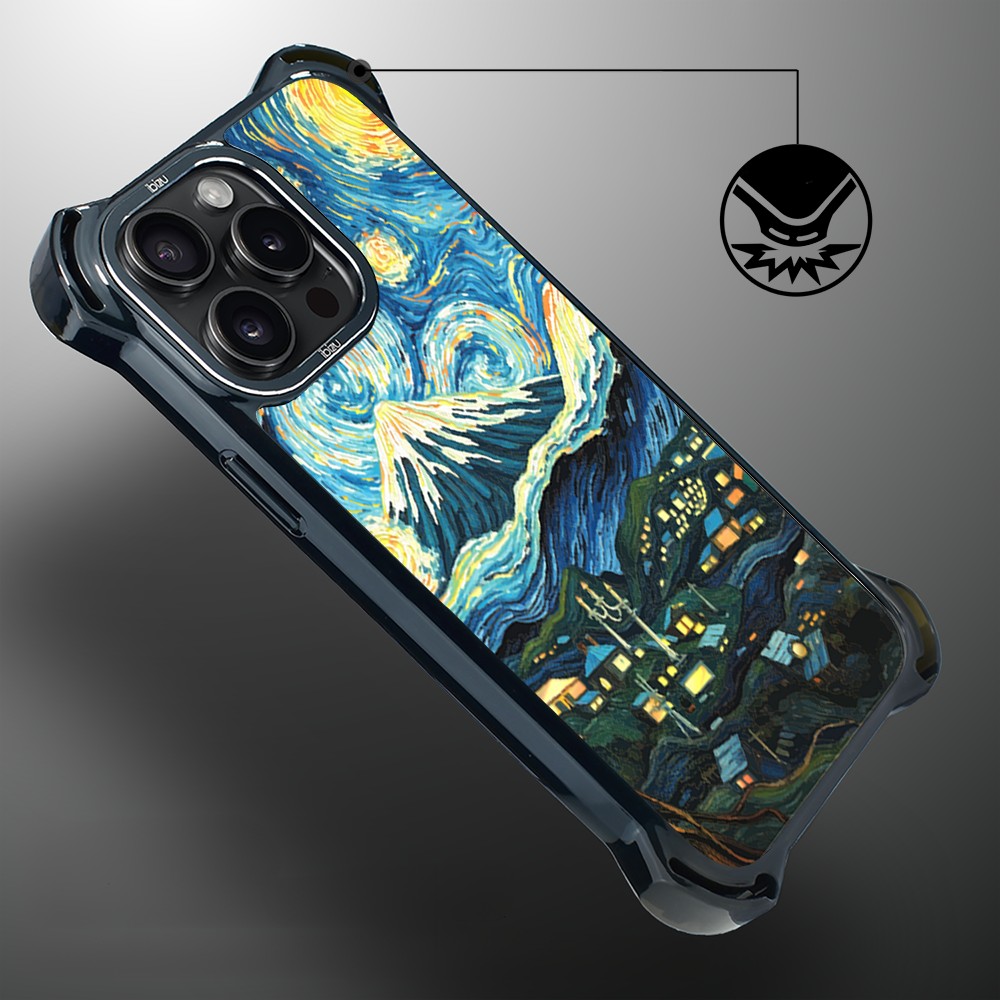 Etui do iPhone 15 Pro, Ibizu DropGuard Ultra z MagSafe, Van Gogh, gwieździsta noc (2)
