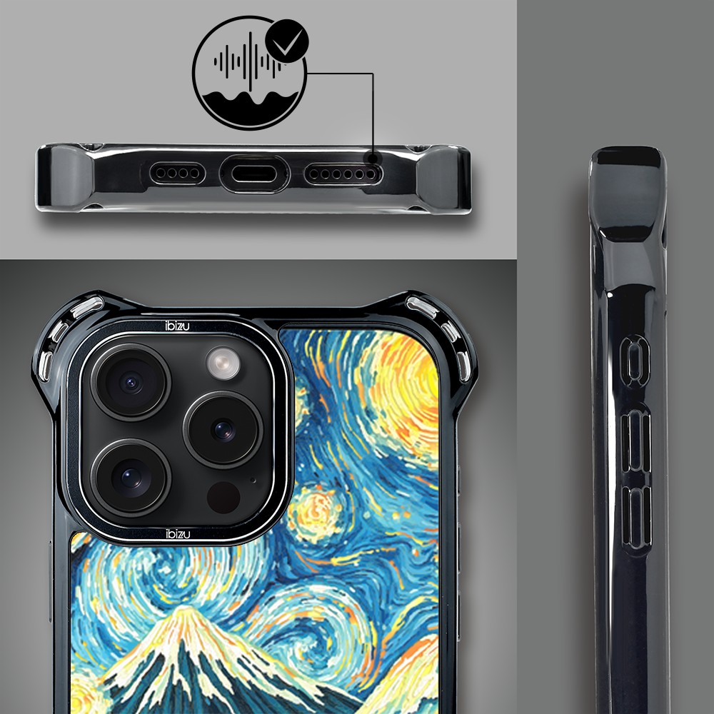 Etui do iPhone 15 Pro, Ibizu DropGuard Ultra z MagSafe, Van Gogh, gwieździsta noc (4)
