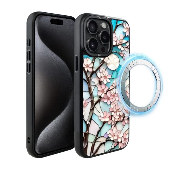 Etui do iPhone 15 Pro Max IBIZU DropGuard Matt z MagSafe, Barwy Szkła, Księżycowa Wiśnia (3)