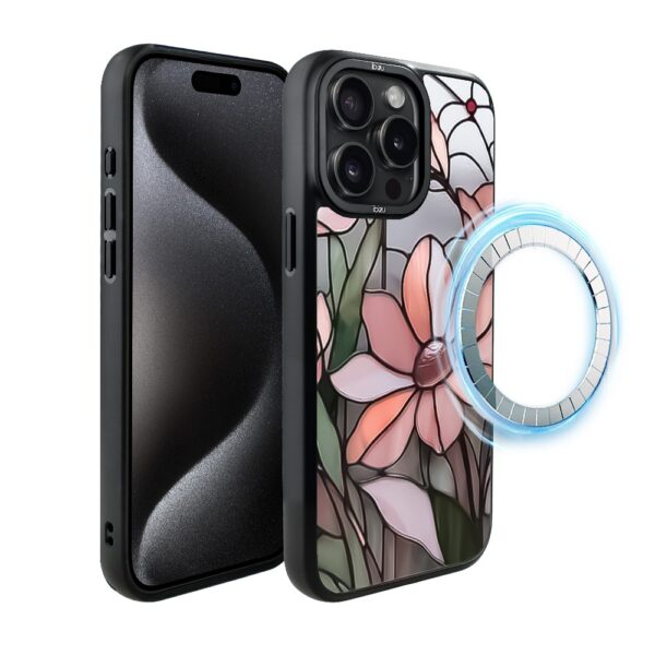 Etui do iPhone 15 Pro Max IBIZU DropGuard Matt z MagSafe, Barwy Szkła, Różowa magnolia (4)