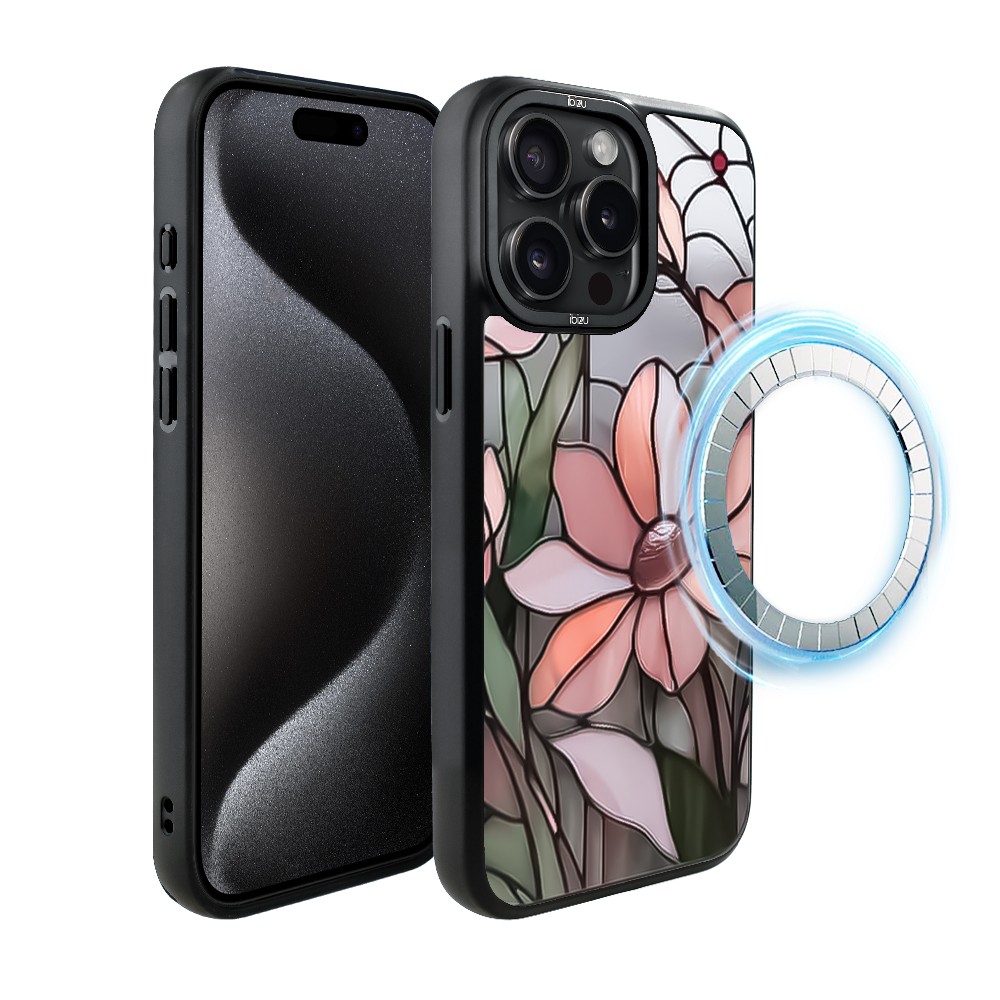 Etui do iPhone 15 Pro IBIZU DropGuard Matt z MagSafe, Barwy Szkła, Różowa magnolia