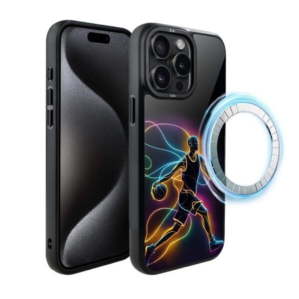 Etui do iPhone 15 Pro IBIZU DropGuard Matt z MagSafe, #ElectroMove, Duch koszykówki