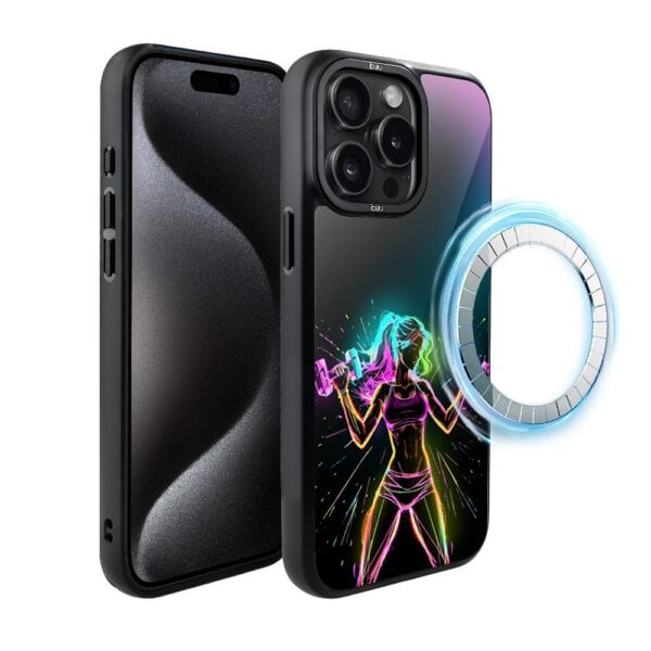 Etui do iPhone 15 Pro IBIZU DropGuard Matt z MagSafe, #ElectroMove, Wibracja fitness