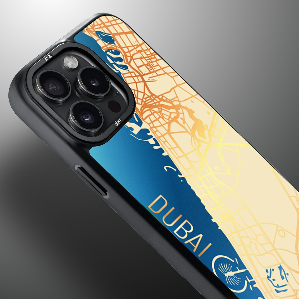 Etui do iPhone 15 Pro Max IBIZU DropGuard Matt z MagSafe, Mapy Świata, Dubai (3)