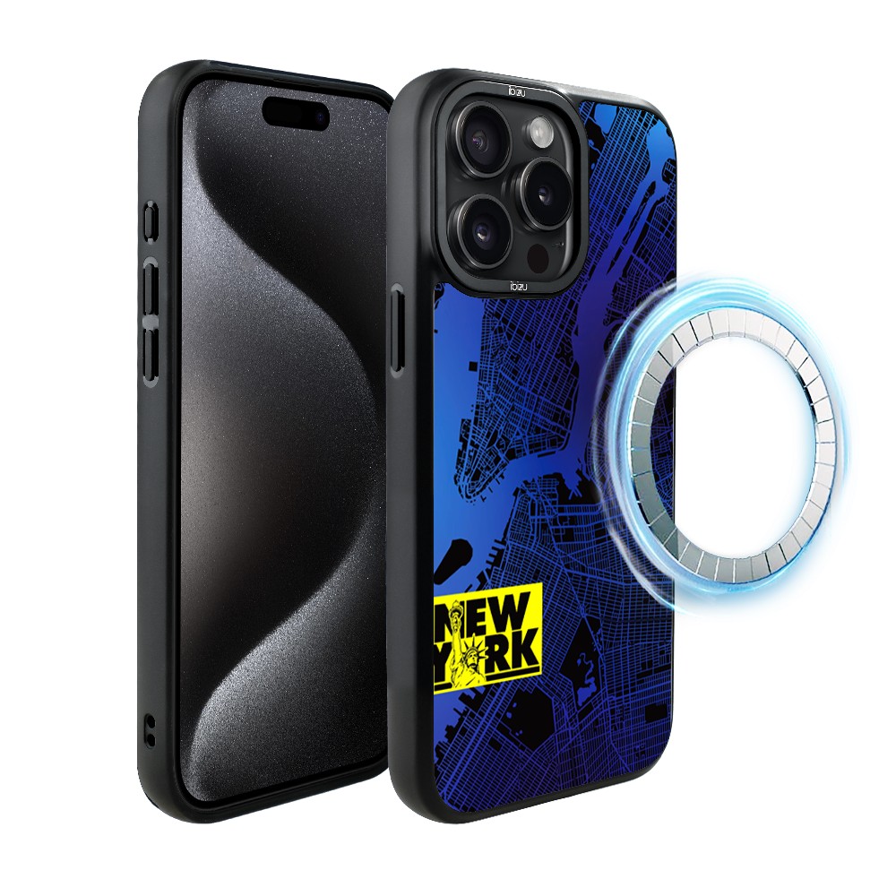 Etui do iPhone 15 Pro Max IBIZU DropGuard Matt z MagSafe, Mapy Świata, New York (7)