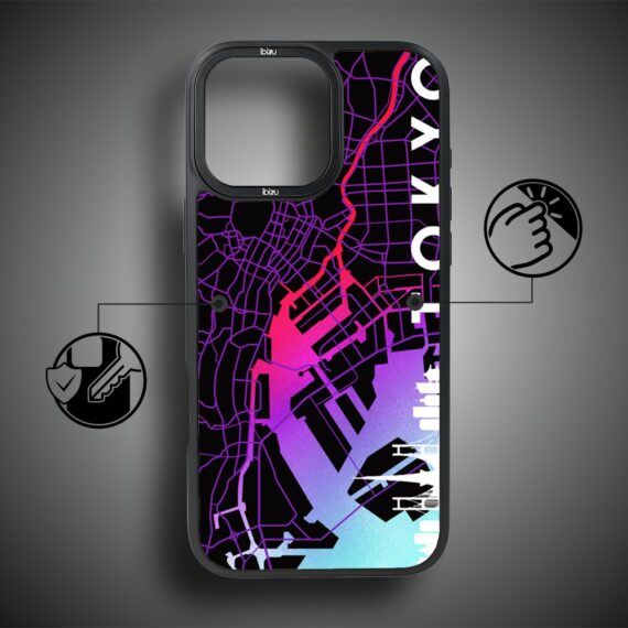 Etui do iPhone 15 Pro Max IBIZU DropGuard Matt z MagSafe, Mapy Świata, Tokyo (8)
