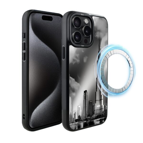 Etui do iPhone 15 Pro Max IBIZU DropGuard Matt z MagSafe, Noir City, Burj Khalifa