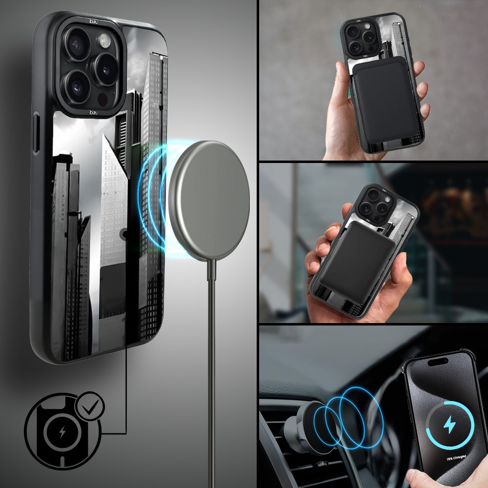 Etui do iPhone 15 Pro Max IBIZU DropGuard Matt z MagSafe, Noir City, Manhattan (3)