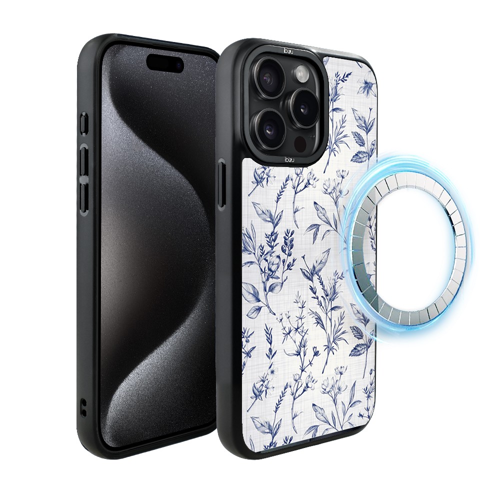 Etui do iPhone 15 Pro Max IBIZU DropGuard Matt z MagSafe, Pastel Bloom, Lazurowe szepty (3)